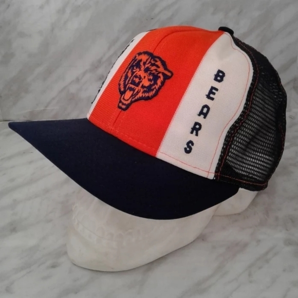 Vintage Chicago Bears AJD Lucky Stripes Snapback Mesh Trucker Hat Cap USA made - Picture 5 of 5